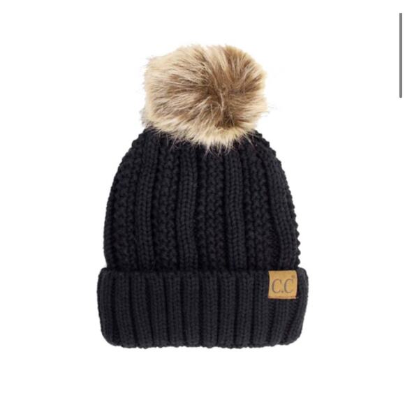 C.C Sherpa Lined Pom Beanie - Picture 1 of 8